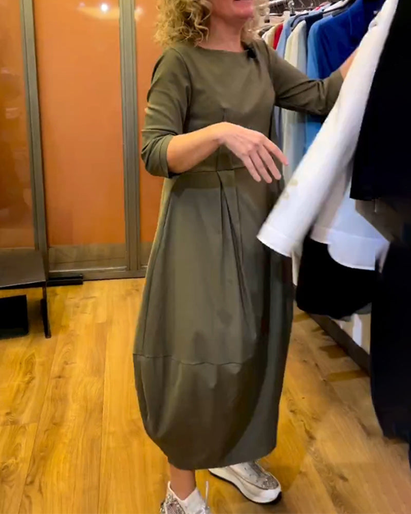 Grace - Olijfgroene gebreide jurk