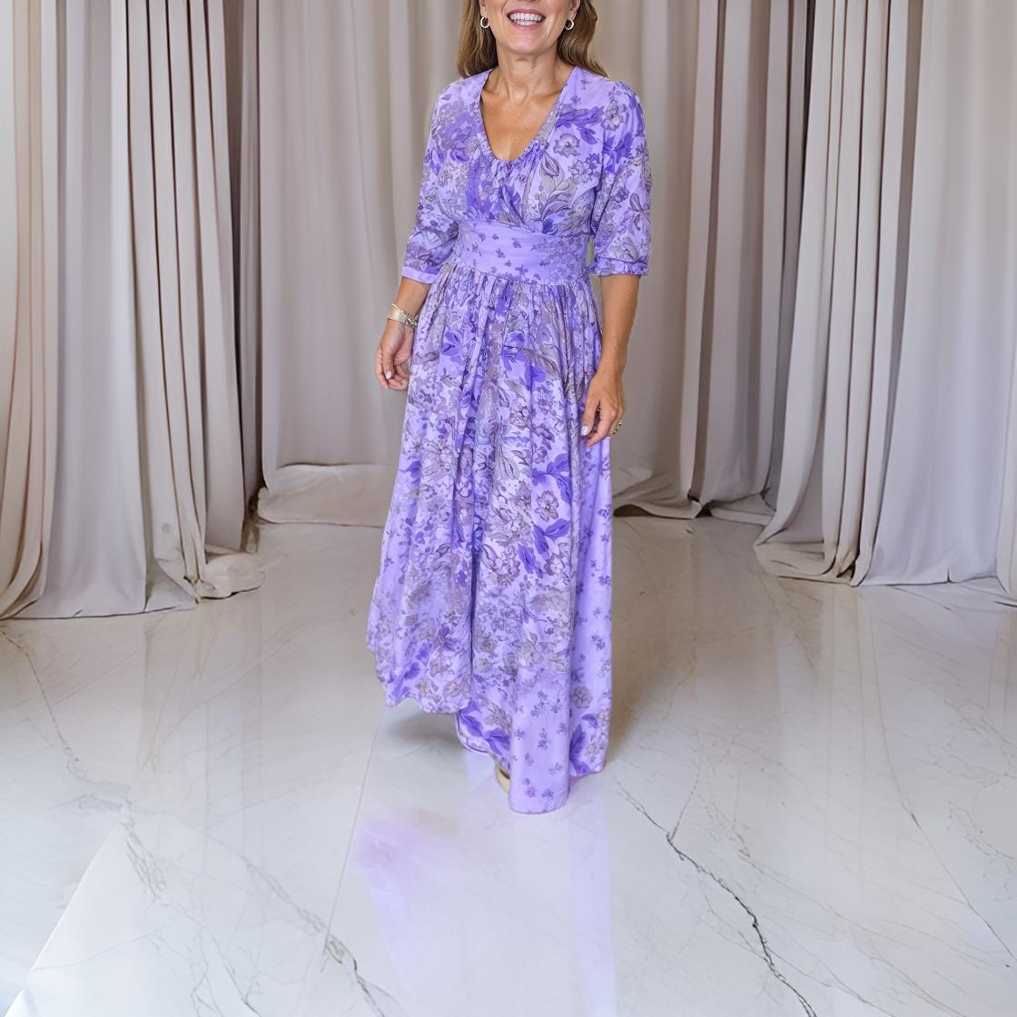 Paola – Lange jurk met V-hals