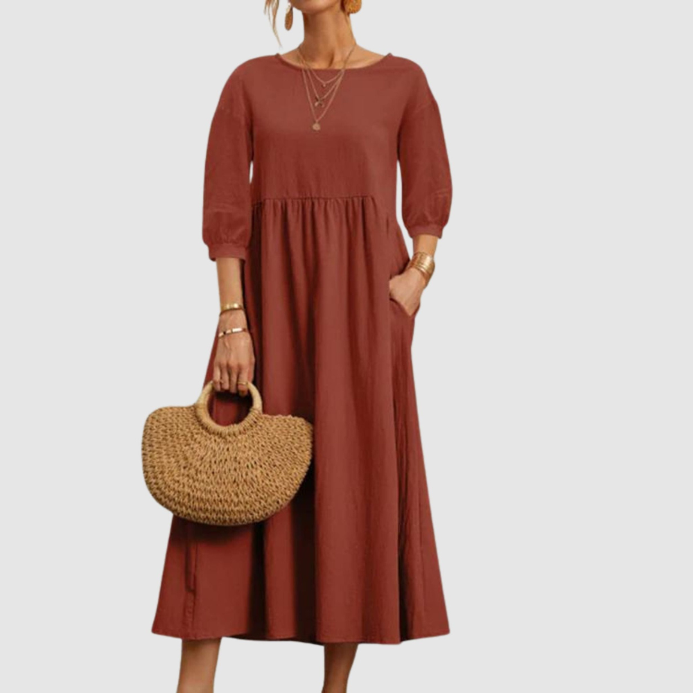 Ebony - Dames zomerjurk met lanternmouwen