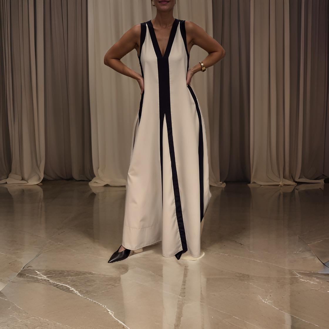 Celeste - Elegante mouwloze gekleurde maxi jurk