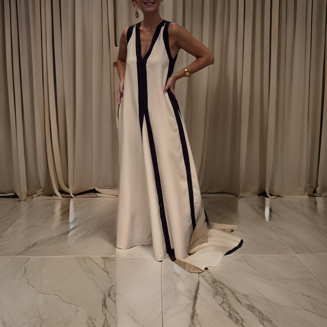 Celeste - Elegante mouwloze gekleurde maxi jurk