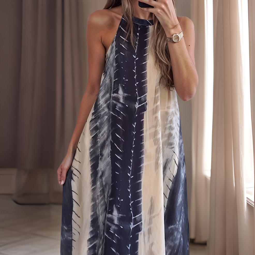Camila – Elegante Gemarmerde Halter Tipo Jurk