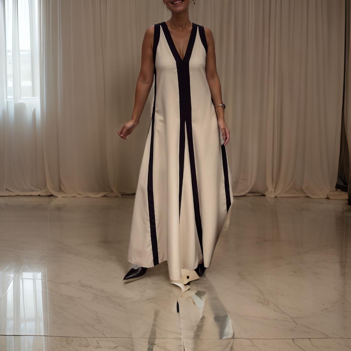 Celeste - Elegante mouwloze gekleurde maxi jurk