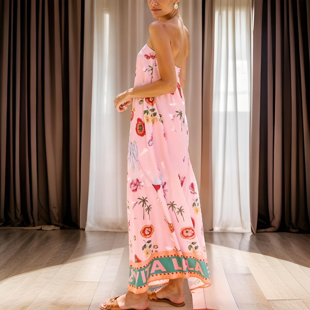 Nora - Elegante Linnen Lange Jurk