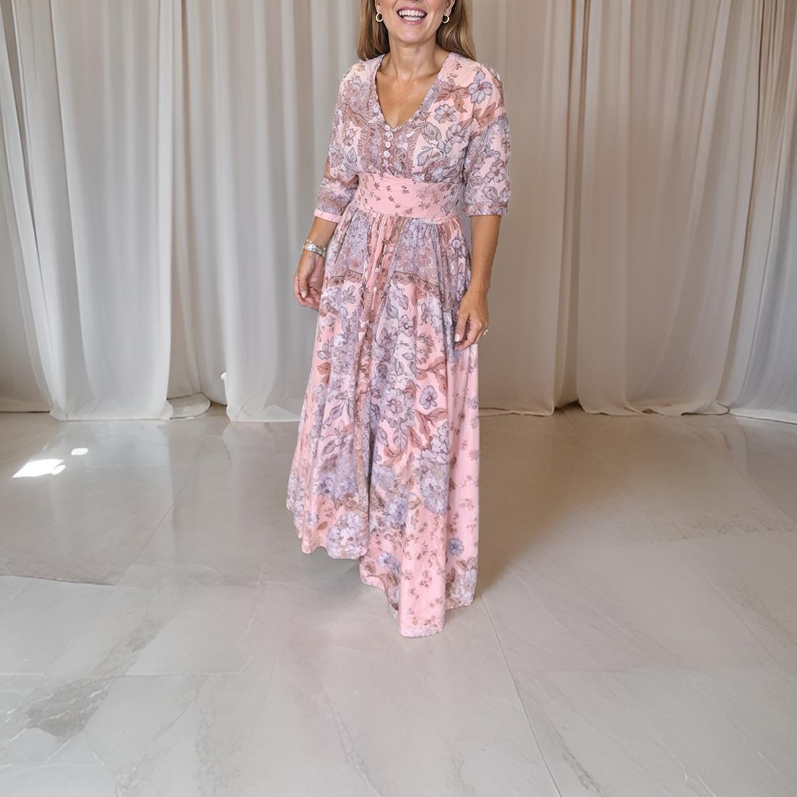 Paola – Lange jurk met V-hals