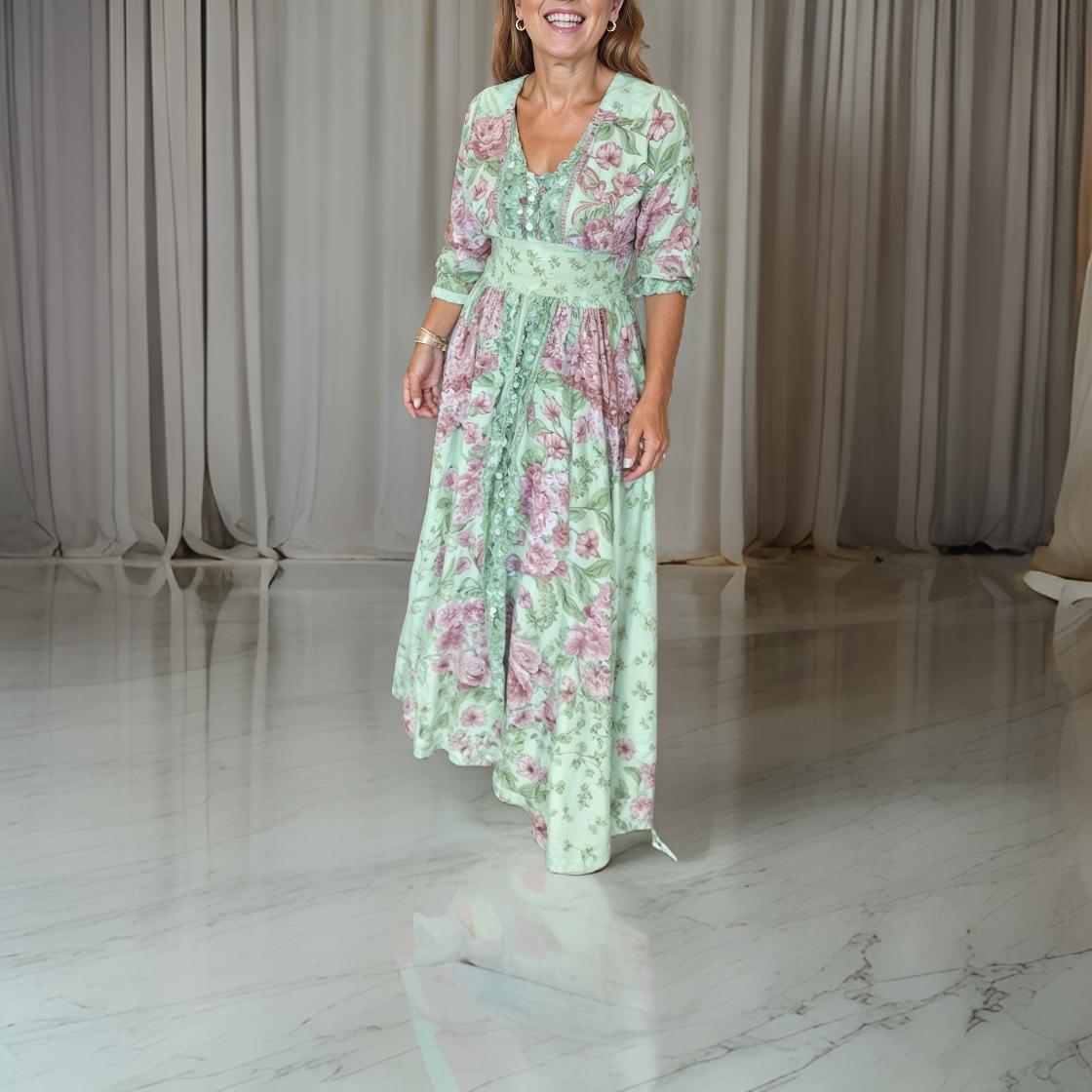 Paola – Lange jurk met V-hals