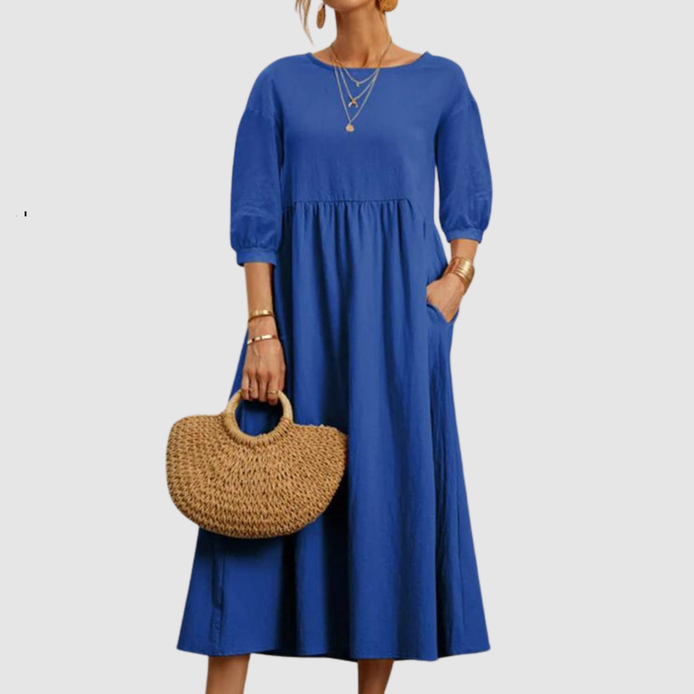 Ebony - Dames zomerjurk met lanternmouwen