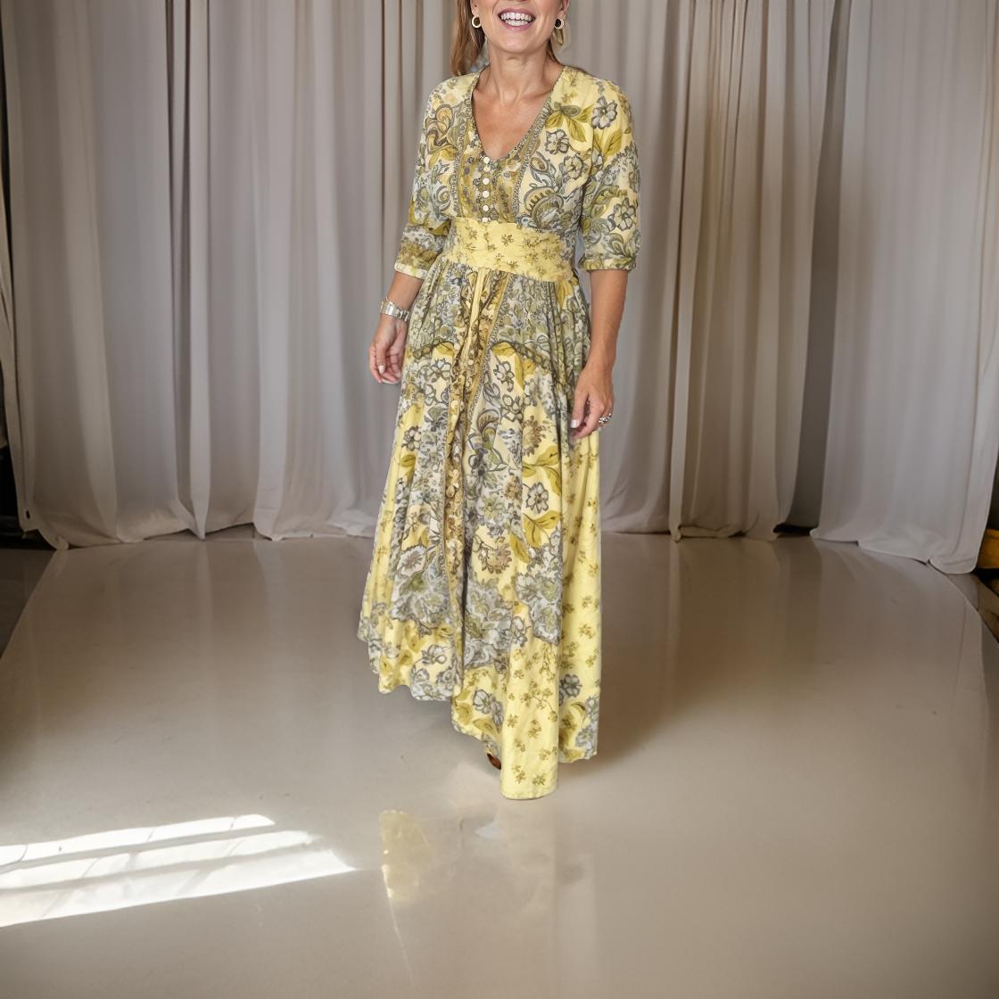 Paola – Lange jurk met V-hals