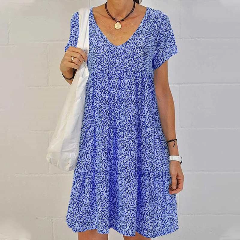 Margareth | Elegante Ibiza-stijl vrouwenjurk met ronde halslijn