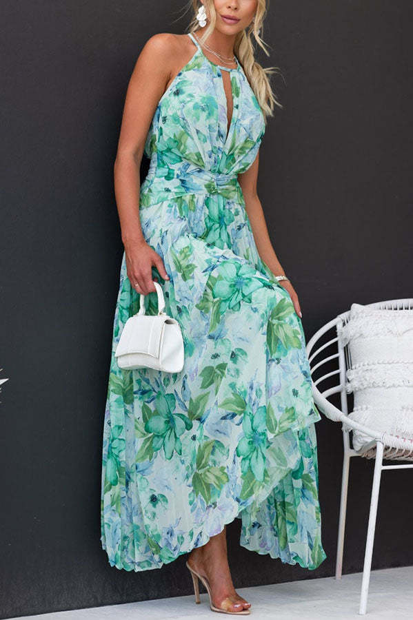 Bele's bloemen midi jurk