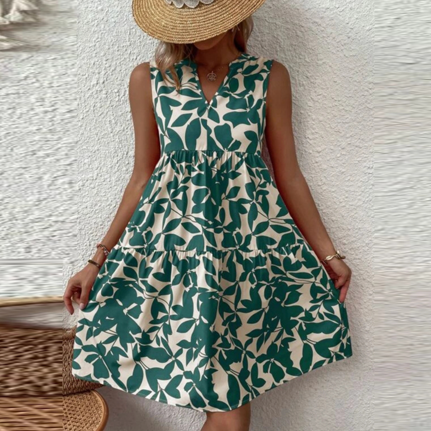 Gabrielle - Midi zomerjurk boho bloemenprint