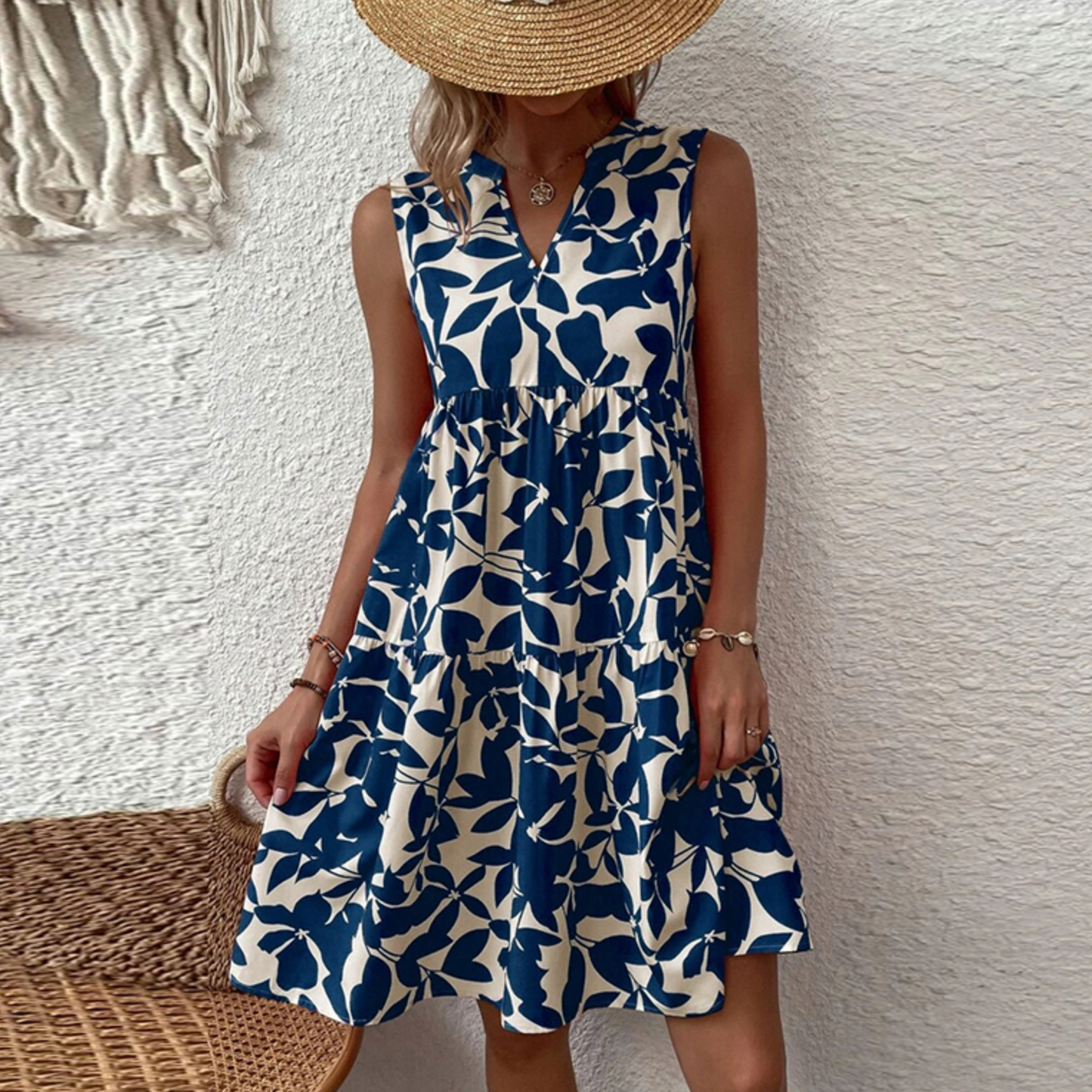 Gabrielle - Midi zomerjurk boho bloemenprint