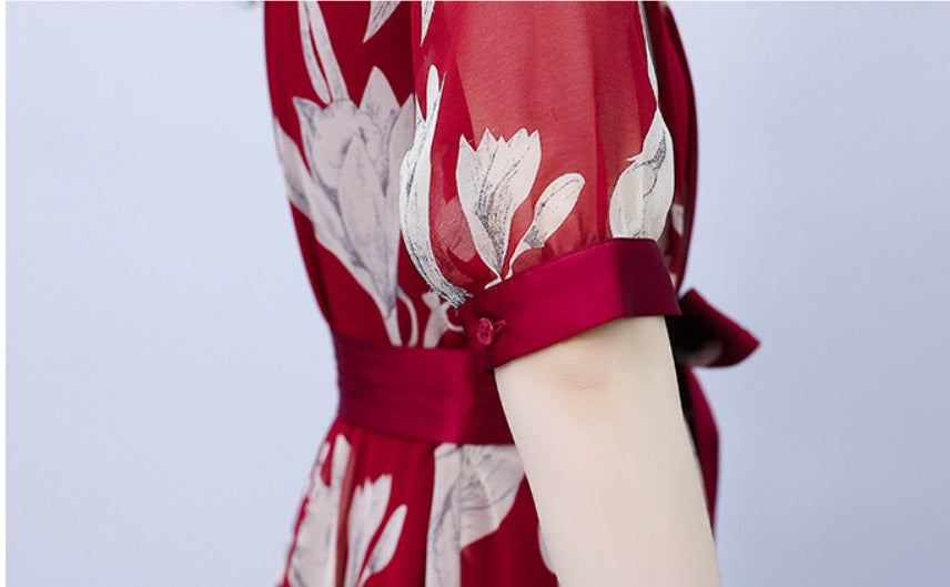 Theffanie's V-jacquard maxi jurk