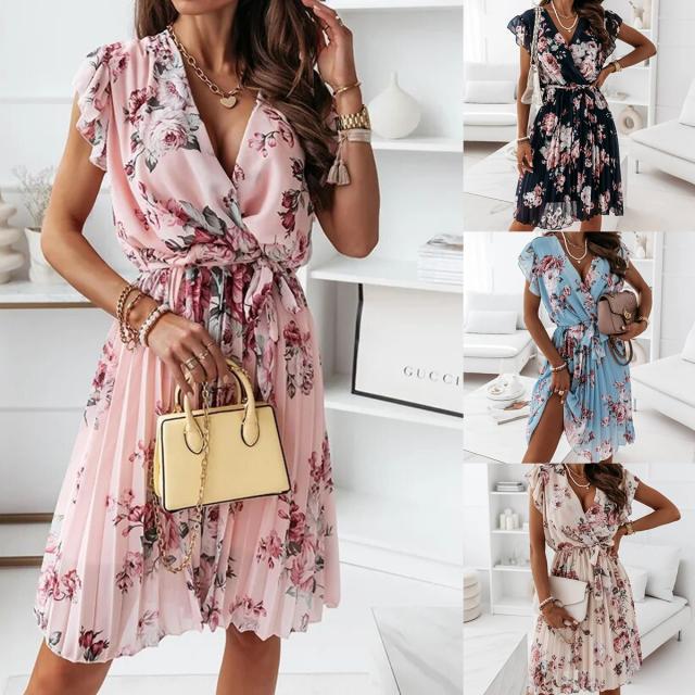 Mariana | Midi jurk met bloemenprint en verstelbare taille