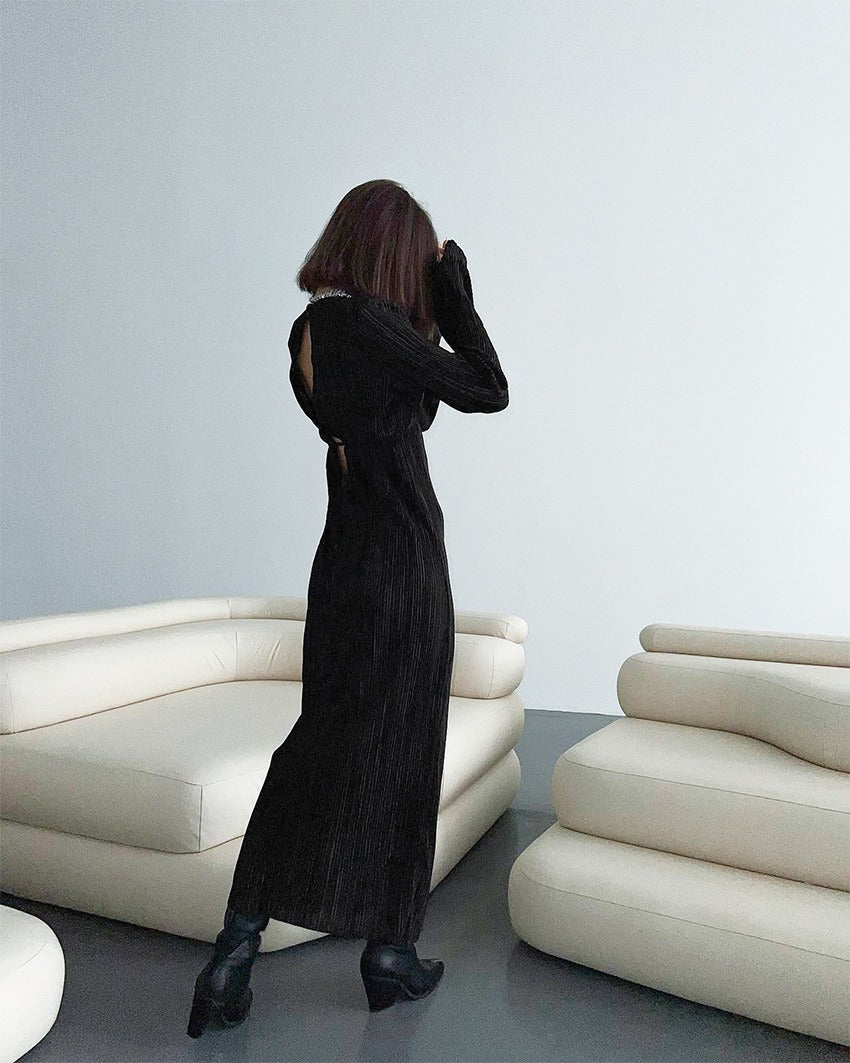 Stella - Plissé midi jurk