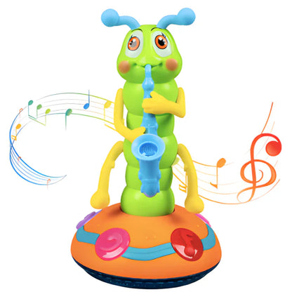 Muzikale, lichtgevende rups – een interactief speeltje voor kinderen