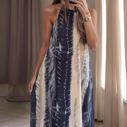 Camila – Elegante Gemarmerde Halter Tipo Jurk