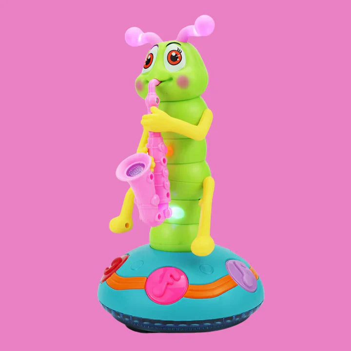 Muzikale, lichtgevende rups – een interactief speeltje voor kinderen