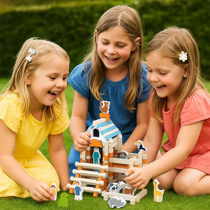 Houten bouwblokken – een spel om te stapelen, bouwen en ontdekken