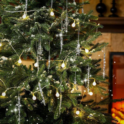 24 kristallen ijskegel-ornamenten voor de kerstboom (3 verschillende ontwerpen)