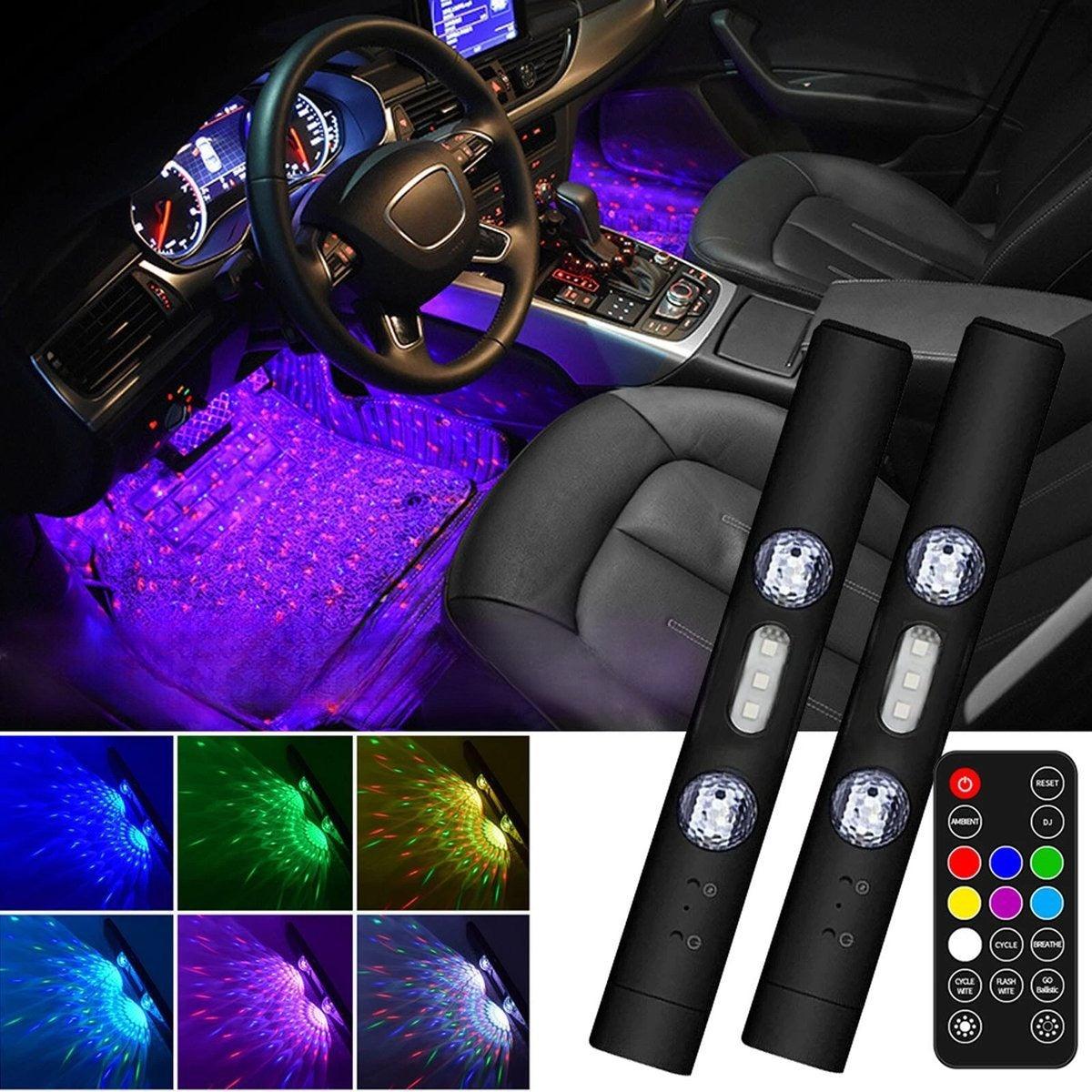 Draadloze RGB-interieurverlichting – kleuren die meebewegen met de muziek