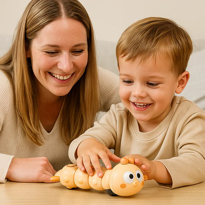 Rups­vormig opdraai­speeltje voor kinderen – stimuleert buikligging en de eerste kruipbewegingen