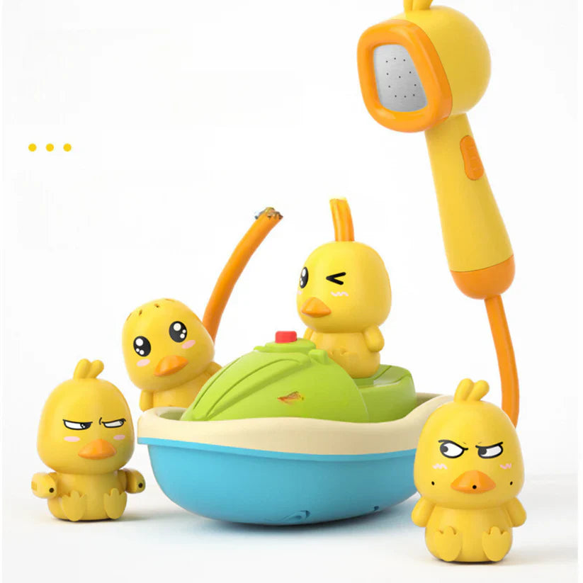 Eendjes-fontein badspeeltje met douche-sproeier