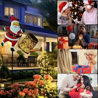 Kerstman-gieter met zonnepaneel en grondpen