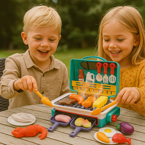 BBQ-grill – een kinderkookset met rookeffect en voedsel dat van kleur verandert