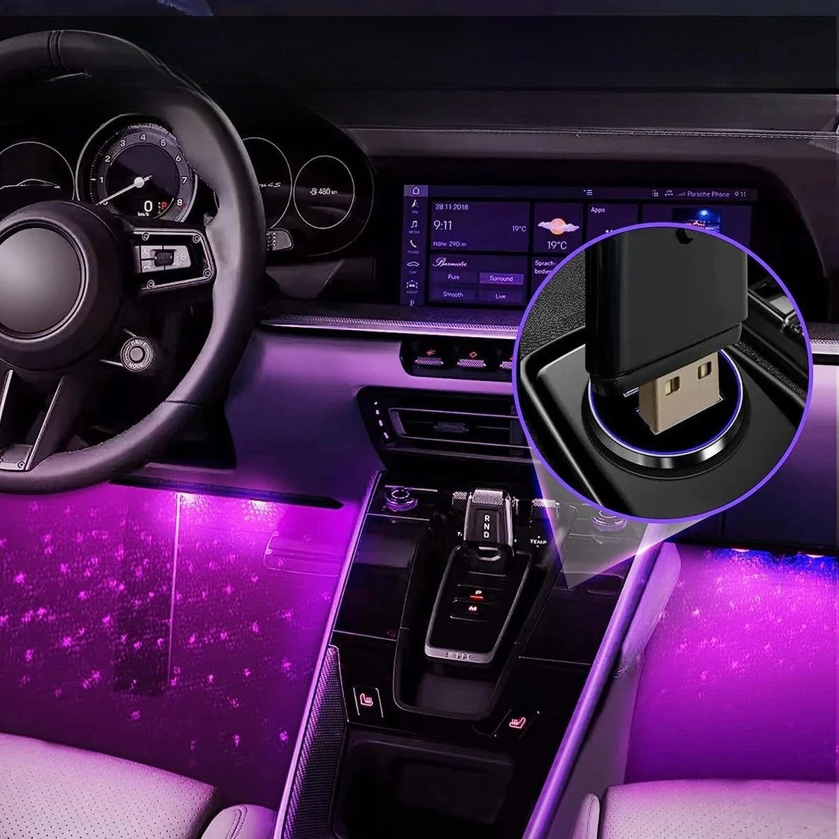 Draadloze RGB-interieurverlichting – kleuren die meebewegen met de muziek