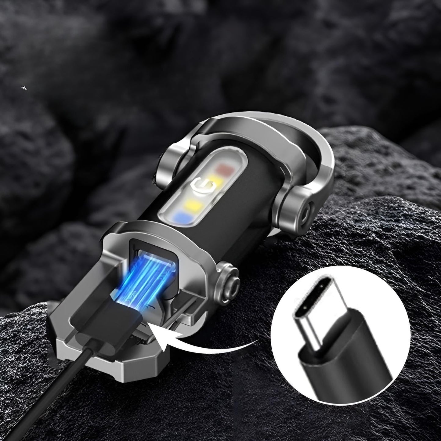 Oplaadbare heldere zaklamp met sleutelhanger