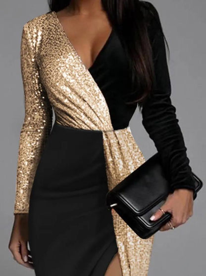 Jurk met gouden glans