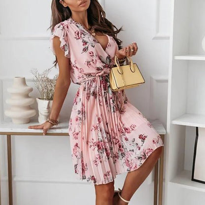 Mariana | Midi jurk met bloemenprint en verstelbare taille