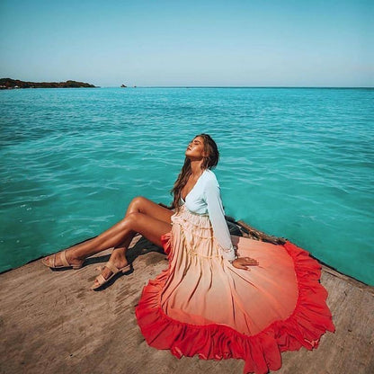 Sienna - Boheemse regenboog Maxi jurk